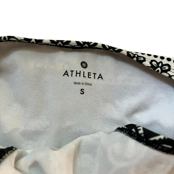 Athleta Paisley Bikini Bottom Black White Purple Small - Picture 3 of 6